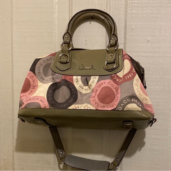 Coach Pink and Gray Women's Bag - Picture 8 of 14